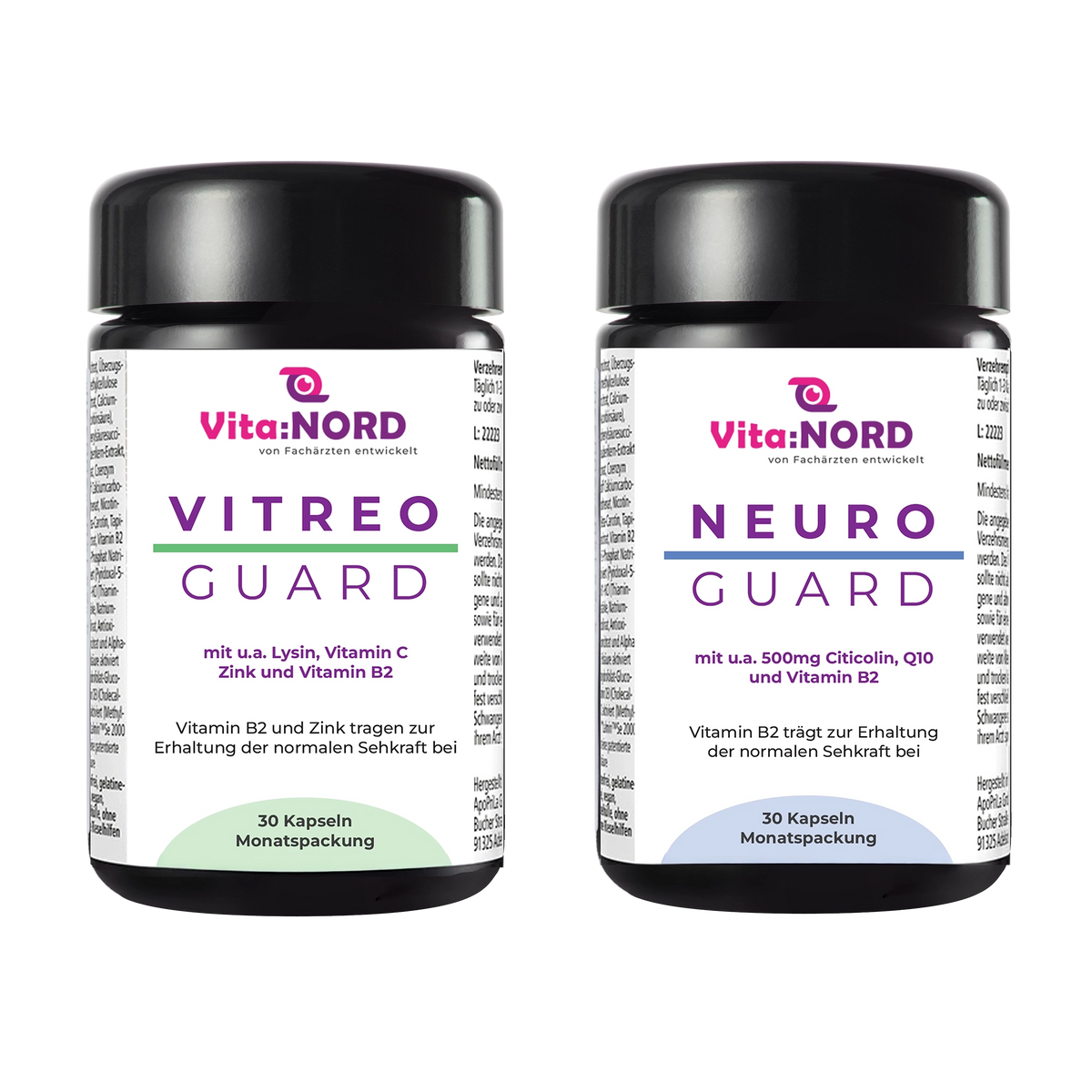 VITREO Guard und NEURO Guard von Vita:NORD nebeneinander als Sparpaket